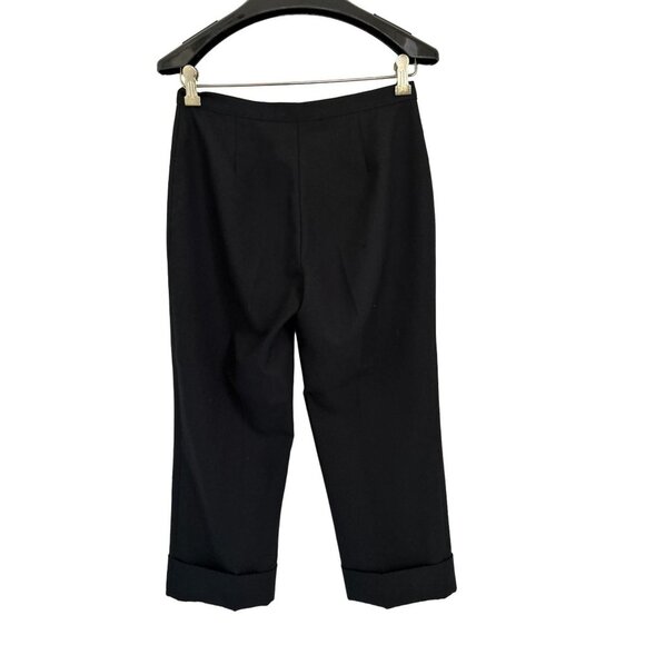 UNITED COLORS OF BENETTON Cropped Casual Pants with Cuffs in Black Size Small - Picture 3 of 8